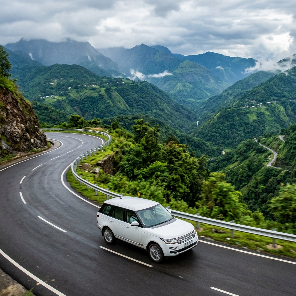 SUV on Scenic Mountain Road